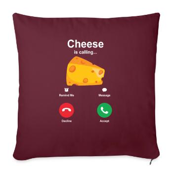 Käse - Sofakissenbezug 45 x 45 cm - Burgunderrot - Vorne