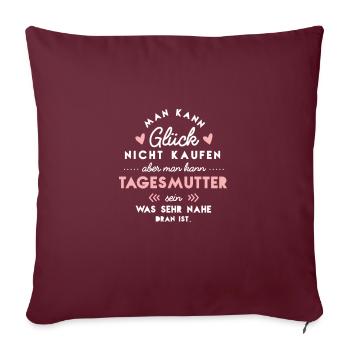 Tagesmutter Design für eine Tagesmutter - Sofakissenbezug 45 x 45 cm - Burgunderrot - Vorne