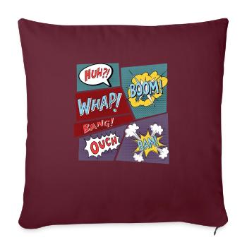 Comic Superhelden Comicbücher Kinder Geschenk - Sofakissenbezug 45 x 45 cm - Burgunderrot - Vorne