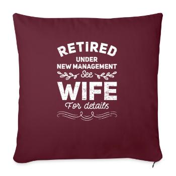 Cadeaux de retraite drôles pour hommes pour retraités et retraités - Housse de coussin décorative 45 x 45 cm - bordeaux - Devant