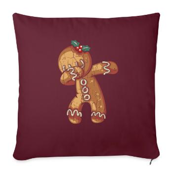 Dabbing Ginger Bread Graphic Cadeaux Noël - Housse de coussin décorative 45 x 45 cm - bordeaux - Devant