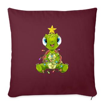 Tortues Christmas Tree Christmas Gift S - Housse de coussin décorative 45 x 45 cm - bordeaux - Devant