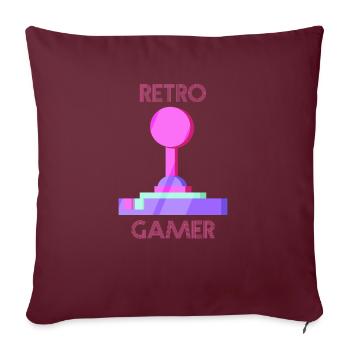 Cadeau vintage de jeux vidéo rétro - Housse de coussin décorative 45 x 45 cm - bordeaux - Devant