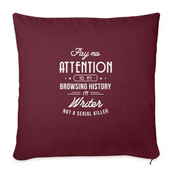 Ecrire auteur de livres Design - Housse de coussin décorative 45 x 45 cm - bordeaux - Devant