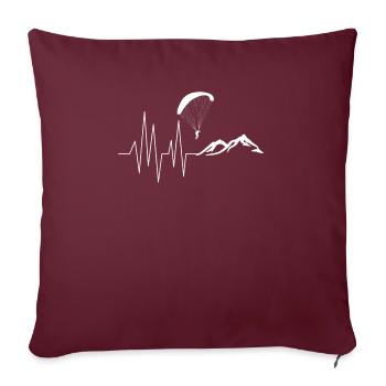 Parachute de fréquence cardiaque Heartbeat - Housse de coussin décorative 45 x 45 cm - bordeaux - Devant