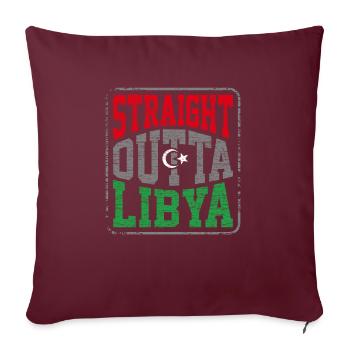Libye - Housse de coussin décorative 45 x 45 cm - bordeaux - Devant