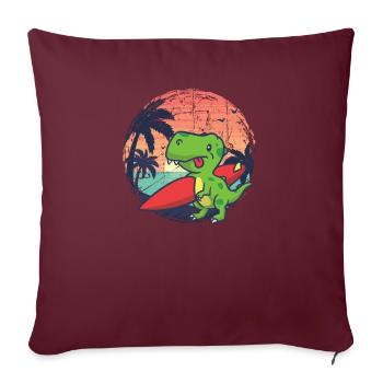 dinosaure - Housse de coussin décorative 45 x 45 cm - bordeaux - Devant