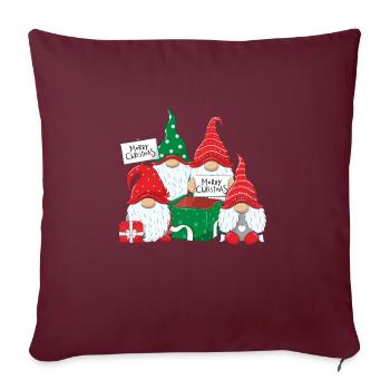 Joyeux Noël Santa Claus chapeaux nains XMas Wichtel - Housse de coussin décorative 45 x 45 cm - bordeaux - Devant