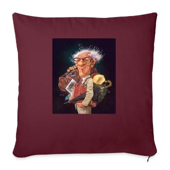 Caricature DDR d'Erich Honecker par Sebastian Krüger - Housse de coussin décorative 45 x 45 cm - bordeaux - Devant