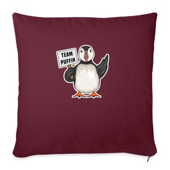 Puffin Gschenk pour Puffin Fan - Housse de coussin décorative 45 x 45 cm - bordeaux - Devant