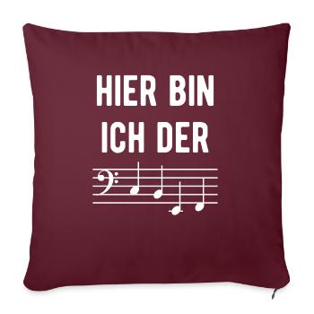 Bassschlüssel Bassist Musiker Noten Bass Chef - Sofakissenbezug 45 x 45 cm - Burgunderrot - Vorne