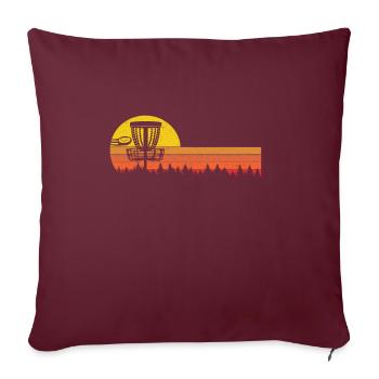 Sunset Frisbee Vintage Disc Golf Ultimate - Housse de coussin décorative 45 x 45 cm - bordeaux - Devant