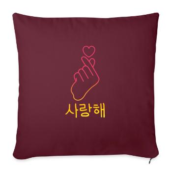 K-Pop Finger Heart Korean Love ... K-Pop - Housse de coussin décorative 45 x 45 cm - bordeaux - Devant