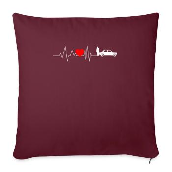 Instructeur de conduite de fréquence cardiaque Heartbeat Heart Line - Housse de coussin décorative 45 x 45 cm - bordeaux - Devant