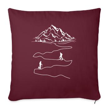 Randonnée ski ski cadeau - Housse de coussin décorative 45 x 45 cm - bordeaux - Devant