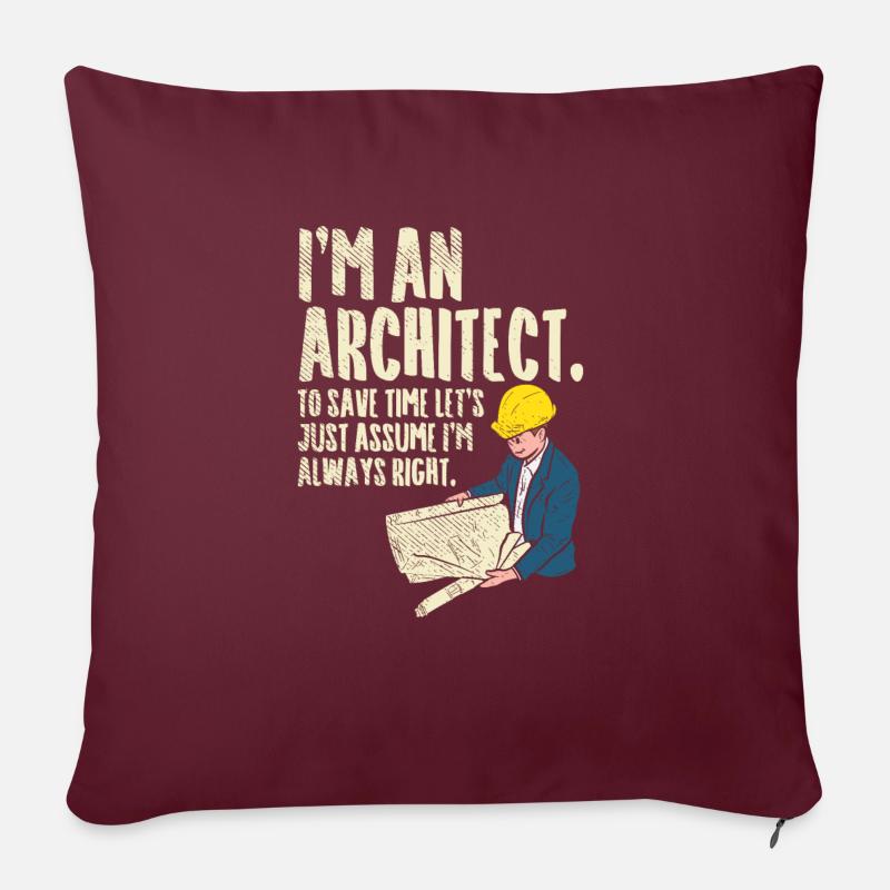 Architekt Architektur Geschenk - Sofakissenbezug 45 x 45 cm - Burgunderrot