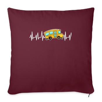 Bus - Housse de coussin décorative 45 x 45 cm - bordeaux - Devant