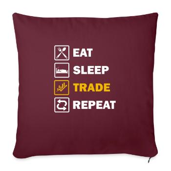Trader Trader Trader trader crypto-trading - Housse de coussin décorative 45 x 45 cm - bordeaux - Devant