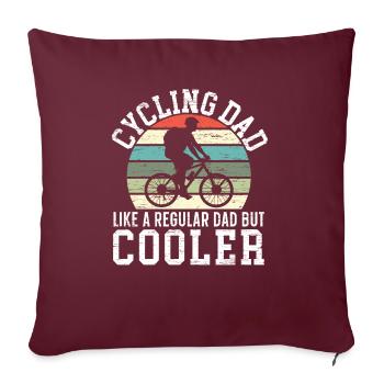 Papa cycliste comme un papa régulier mais vélo plus frais - Housse de coussin décorative 45 x 45 cm - bordeaux - Devant
