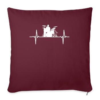 Battements cardiaques Battements de batteur cadeau - Housse de coussin décorative 45 x 45 cm - bordeaux - Devant