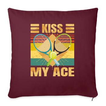 Kiss My Ace - Tennis Player - Funny Retro Sarcasm - Housse de coussin décorative 45 x 45 cm - bordeaux - Devant