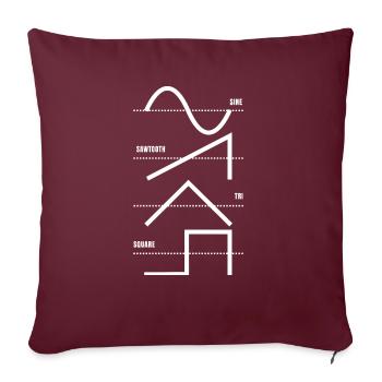 Synthétiseur analogique Vintage Waveform Techno - Synth - Housse de coussin décorative 45 x 45 cm - bordeaux - Devant