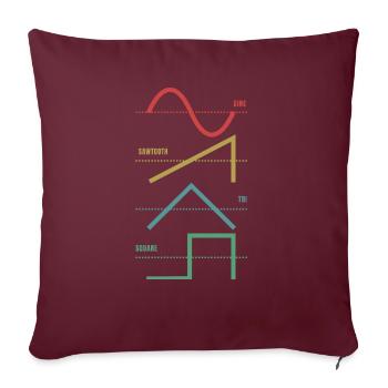 Synthétiseur analogique Vintage Waveform Techno - Synth - Housse de coussin décorative 45 x 45 cm - bordeaux - Devant