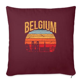 Belgique Europe Idée de cadeau - Housse de coussin décorative 45 x 45 cm - bordeaux - Devant