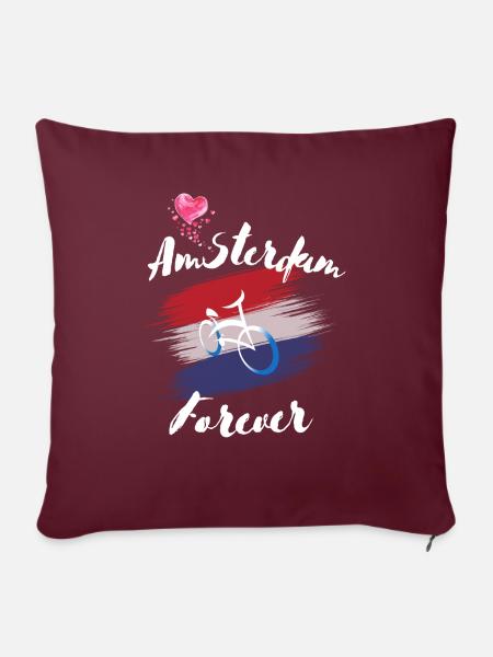 Amsterdam Forever - Sofakissenbezug 45 x 45 cm - Burgunderrot