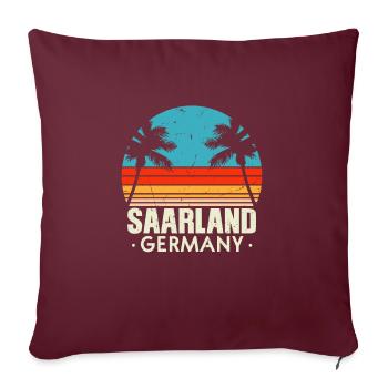 Saarland Retro Vintage Design - Sofakissenbezug 45 x 45 cm - Burgunderrot - Vorne