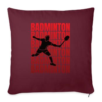 Badminton Club Badminton Duo - Housse de coussin décorative 45 x 45 cm - bordeaux - Devant