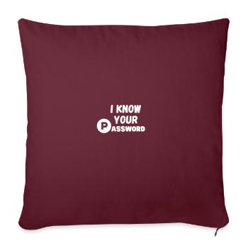 Connaissez votre mot de passe Cyber Security Hacker Expert - Housse de coussin décorative 45 x 45 cm - bordeaux - Devant