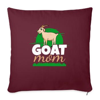 Goat Mom Goat Lover Mother’s Day Goat Lady Mother - Housse de coussin décorative 45 x 45 cm - bordeaux - Devant
