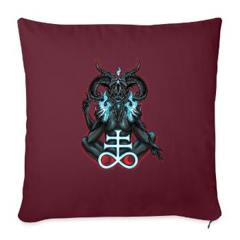 Baphomet Satan Lucifer - Housse de coussin décorative 45 x 45 cm - bordeaux - Devant