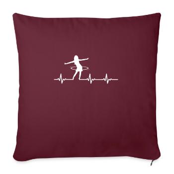 HulaHoop Fitness - Hullern - Hulahoop Workout ECG - Housse de coussin décorative 45 x 45 cm - bordeaux - Devant