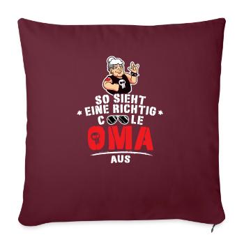So sieht eine richtig coole Oma aus Motorrad Oma - Sofakissenbezug 45 x 45 cm - Burgunderrot - Vorne