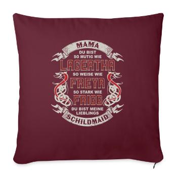 Maman Tu es mon thyroïde préféré - Vikings - Housse de coussin décorative 45 x 45 cm - bordeaux - Devant