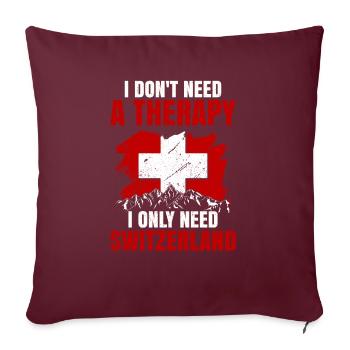 Suisse Drapeau Berne Zurich Alpes Suisse allemand - Housse de coussin décorative 45 x 45 cm - bordeaux - Devant