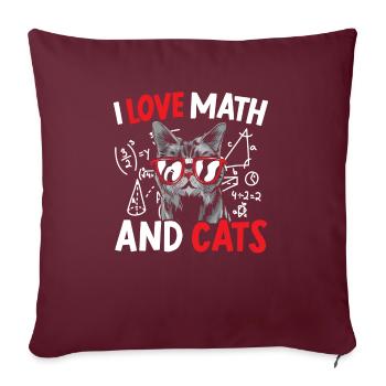 Ich Liebe Mathe Und Katzen Mathematik Lehrer - Sofakissenbezug 45 x 45 cm - Burgunderrot - Vorne