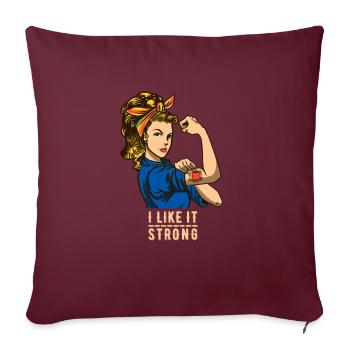 LGBTQ - Girl Tattoo Strong - Coffee Lover - Housse de coussin décorative 45 x 45 cm - bordeaux - Devant