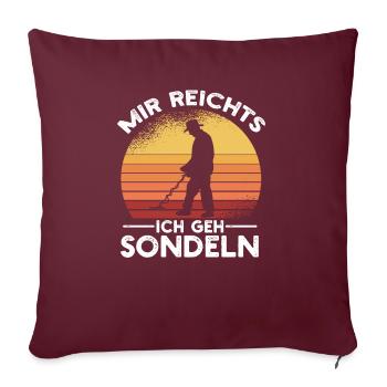 J’ai le 1er coup de sondes détecteurs de métaux - Housse de coussin décorative 45 x 45 cm - bordeaux - Devant