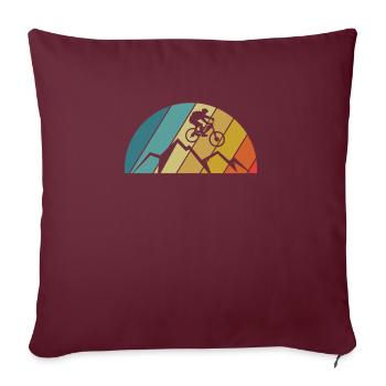 Vintage Retro Mountainbiker T-Shirt - Housse de coussin décorative 45 x 45 cm - bordeaux - Devant