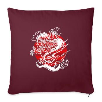 Dragon Japonais T-shirt cadeau Dragon - Housse de coussin décorative 45 x 45 cm - bordeaux - Devant
