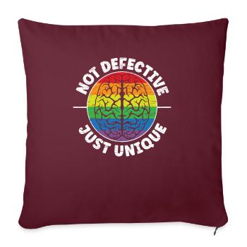 Non défectueux juste neurodiversité unique TDAH - Housse de coussin décorative 45 x 45 cm - bordeaux - Devant