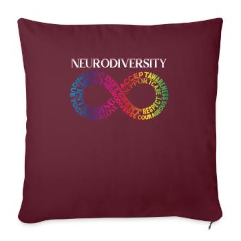 Neurodiversité Arc-en-ciel Infini - Housse de coussin décorative 45 x 45 cm - bordeaux - Devant