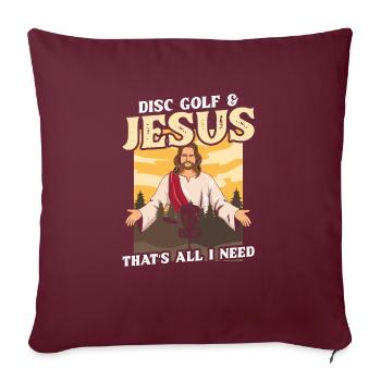 Discgolf Design für einen Discgolf Profi - Sofakissenbezug 45 x 45 cm - Burgunderrot - Vorne