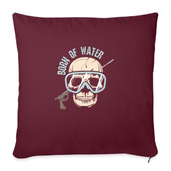 Speargun Spearfishing Skull Freediver - Sofakissenbezug 45 x 45 cm - Burgunderrot - Vorne