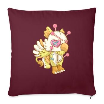 Kawaii Pastel Goth Voodoo Doll Cute Creepy Griffin - Sofakissenbezug 45 x 45 cm - Burgunderrot - Vorne