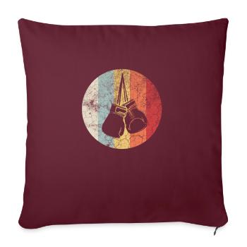 Boxing Retro Silhouette Boxhandschuhe Boxer - Housse de coussin décorative 45 x 45 cm - bordeaux - Devant
