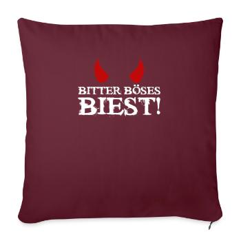 Bitter Böses Biest Lustig Fun Humor Zicke Teufel - Sofakissenbezug 45 x 45 cm - Burgunderrot - Vorne